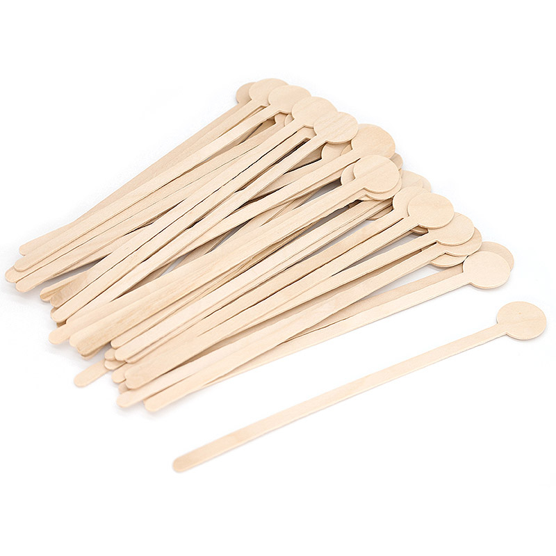 Biodegradable Wooden Coffee Beverage Stirrers With Round Head From