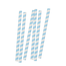 195mm Blue Strip Paper Straw