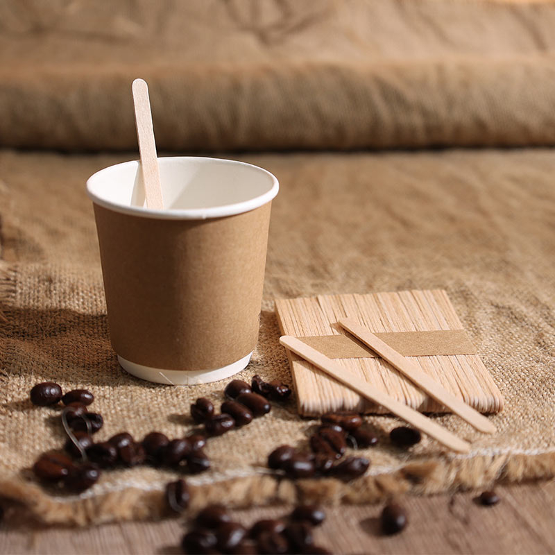 Биоразлагаемые деревянные мешалки для кофе 90 мм