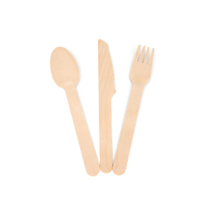 140mm Disposable Wooden Cutlery Set
