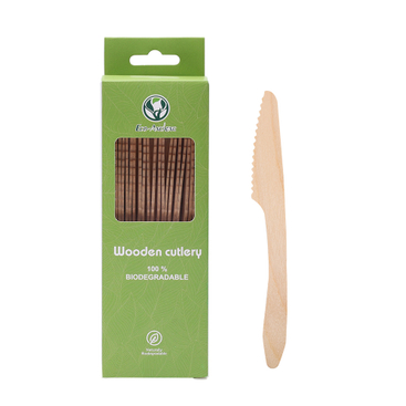 190mm Biodegradable Disposable Wooden Natural Knives