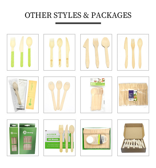 160mm Wooden Disposable Spoon With Headboard Package