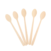 210mm Eco friendly Long Disposable Bamboo Spoon