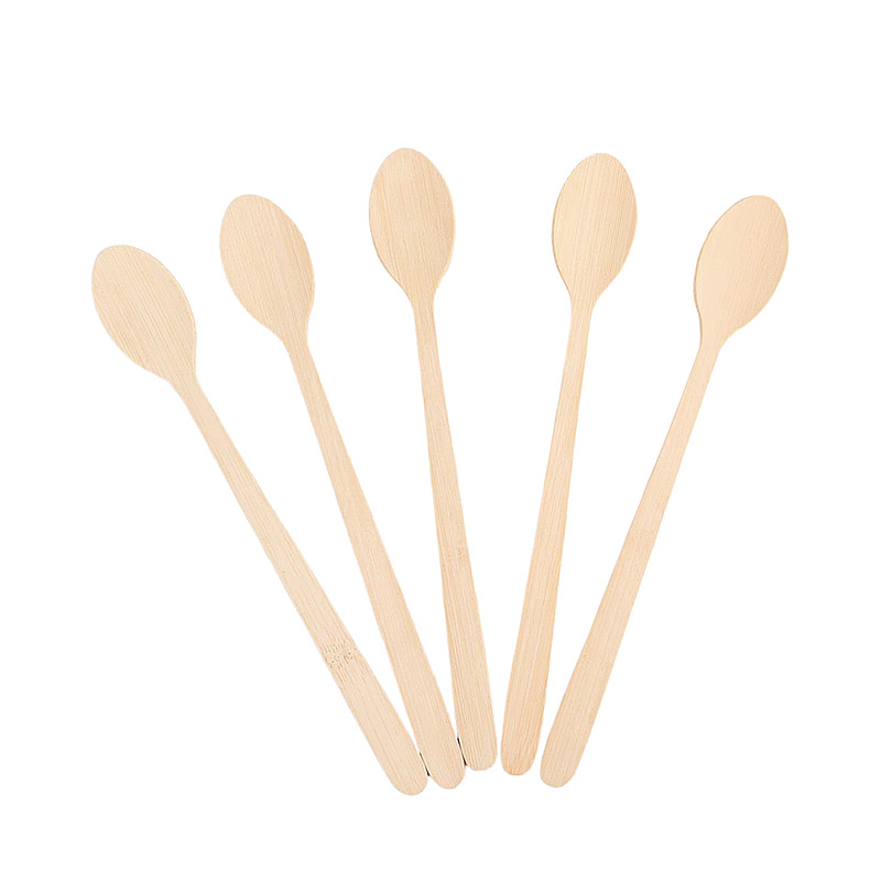 210mm Eco friendly Long Disposable Bamboo Spoon