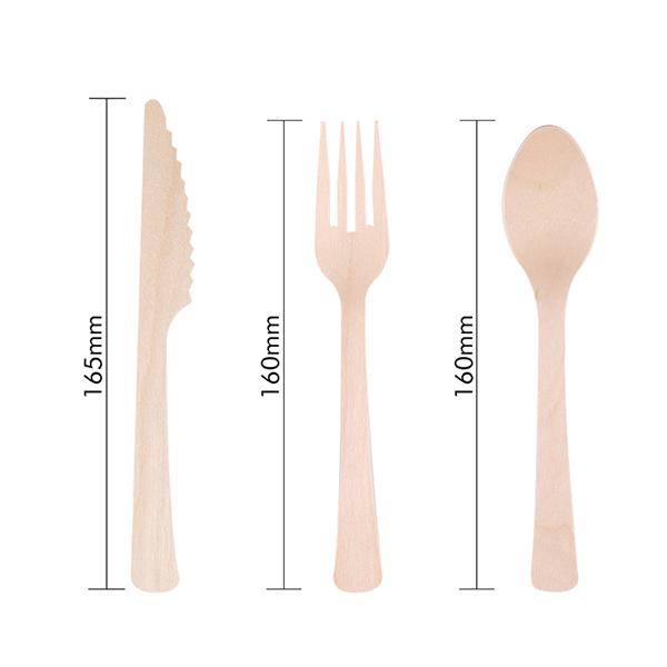 160mm Unique Disposable Wood Cutlery Set
