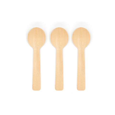 100mm Multipurpose Mini Disposable Eco Wooden Ice Cream Spoons