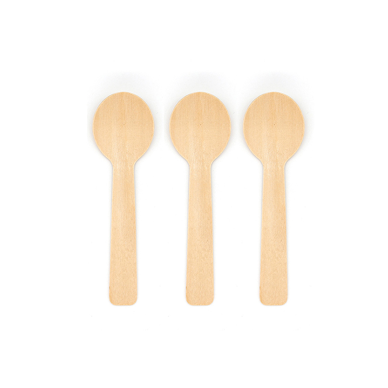 100mm Multipurpose Mini Disposable Eco Wooden Ice Cream Spoons