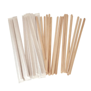 Food Grade 7 inch Individually Wrapped Wood Coffee Stirrer