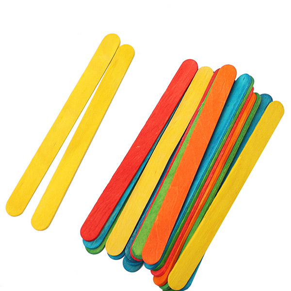 Colored Wooden Disposable Craft Sticks