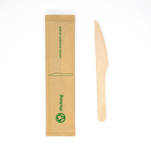 165mm Wrapped Biodegradable Wooden Disposable Knives