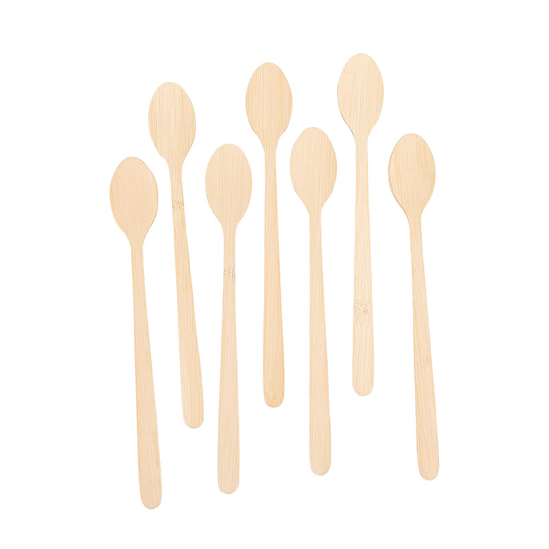 210mm Eco friendly Long Disposable Bamboo Spoon