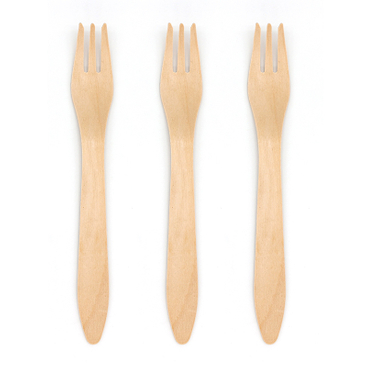 180mm Biodegradable Birch Wood Disposable Forks for Party