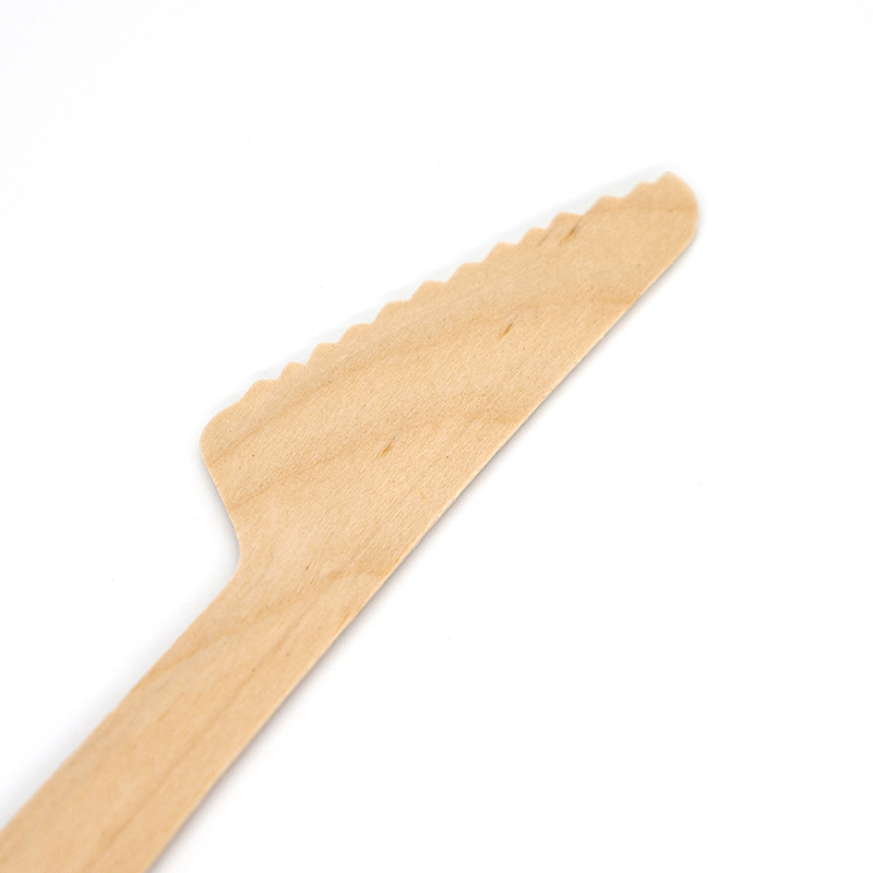 Компостируемые одноразовые деревянные ножи для еды 165 мм