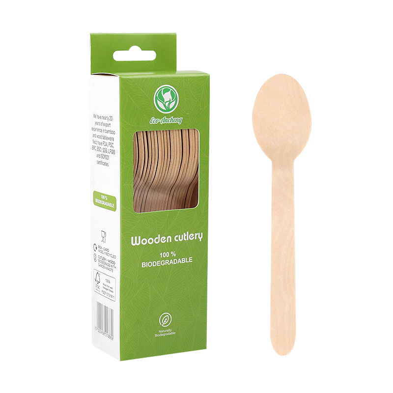 Naturally Biodegradable Wooden Disposable Spoon from China manufacturer -  Ancheng Bamboo&Wood