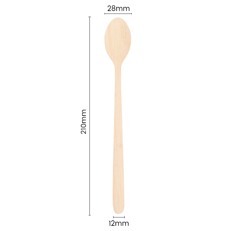 210mm Eco friendly Long Disposable Bamboo Spoon